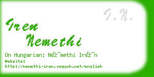 iren nemethi business card